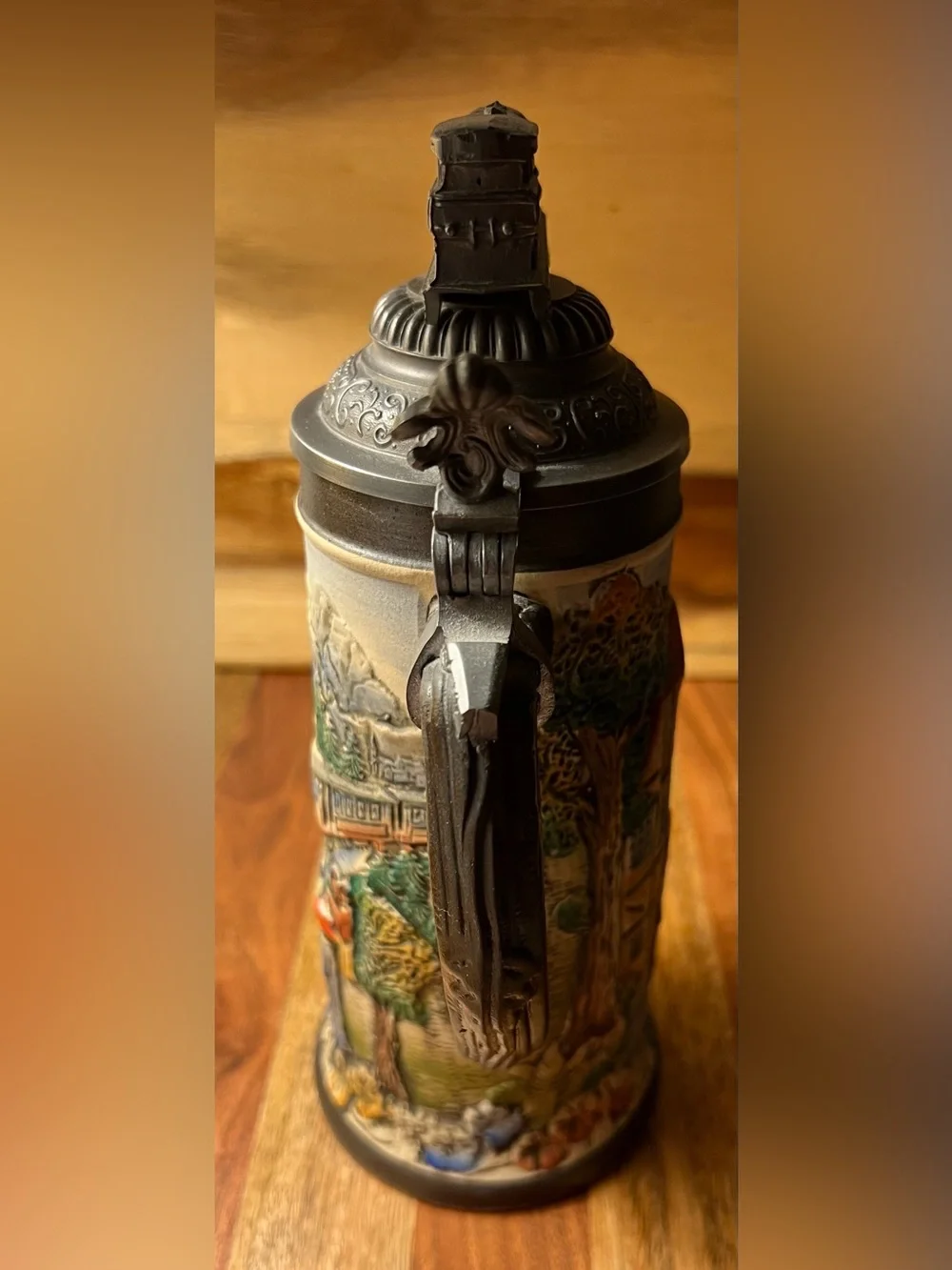 Armin Bay Ltd Ed German Beer Stein #576/5000 95% Pewter Locomotive Lid